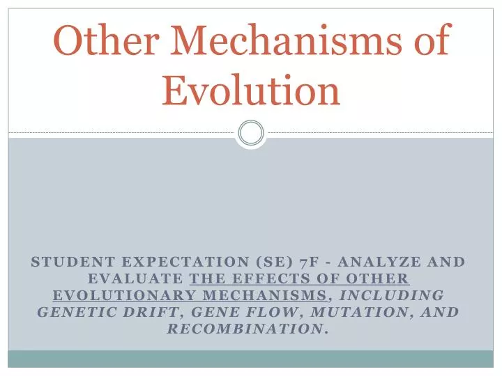 other mechanisms of evolution