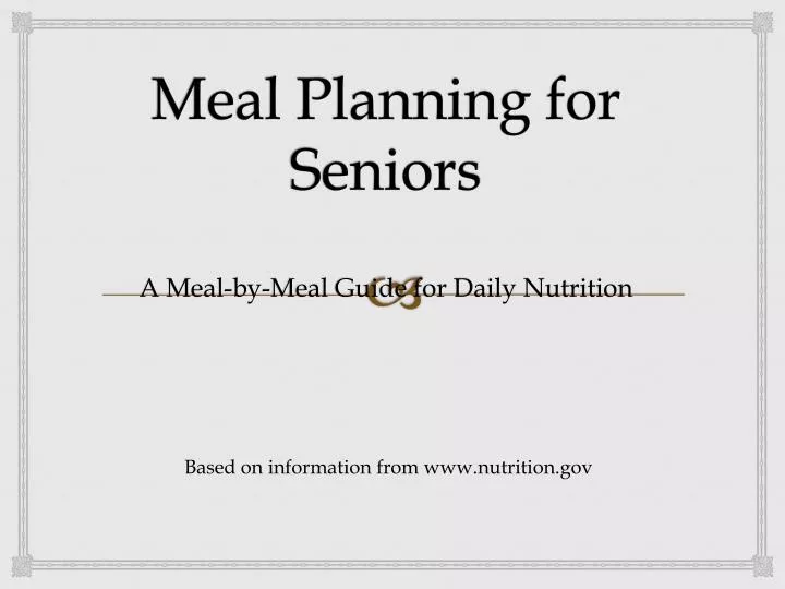 meal planning for seniors
