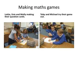 Making maths games