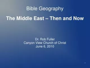 Bible Geography