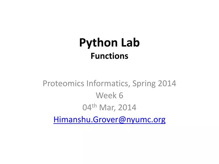 python lab functions