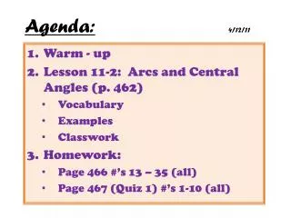 Agenda: 4/12/11