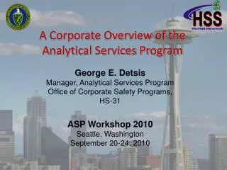 A Corporate Overview of the Analytical Services Program