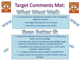 Target Comments Mat: