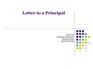 Letter to a Principal