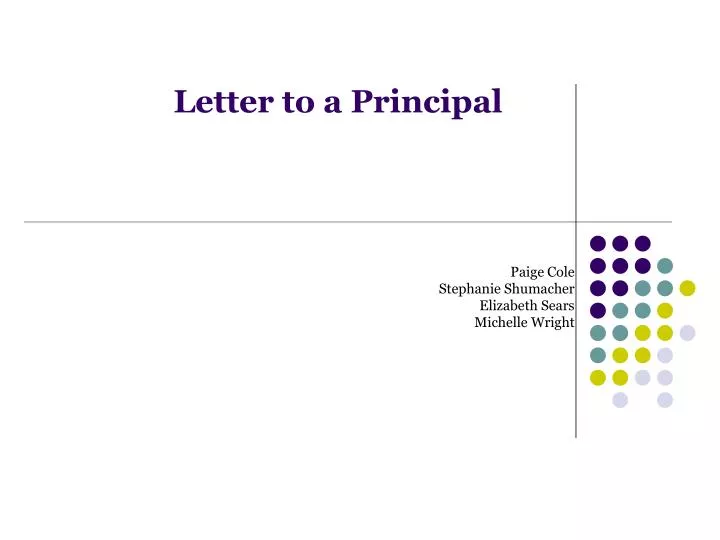 letter to a principal