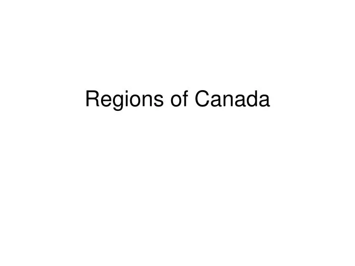 regions of canada