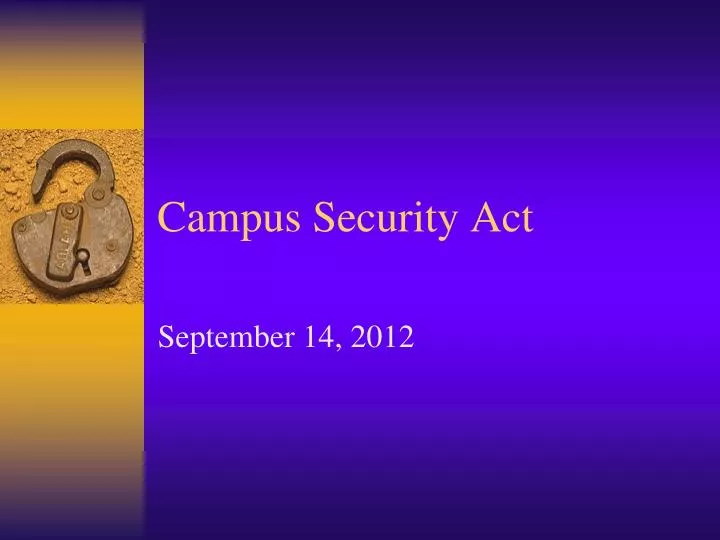 campus security act
