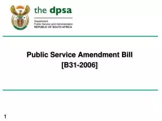 Public Service Amendment Bill [B31-2006]