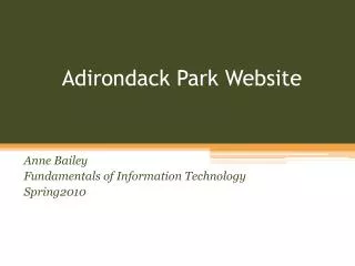 Adirondack Park Website
