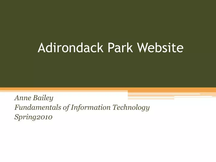 adirondack park website