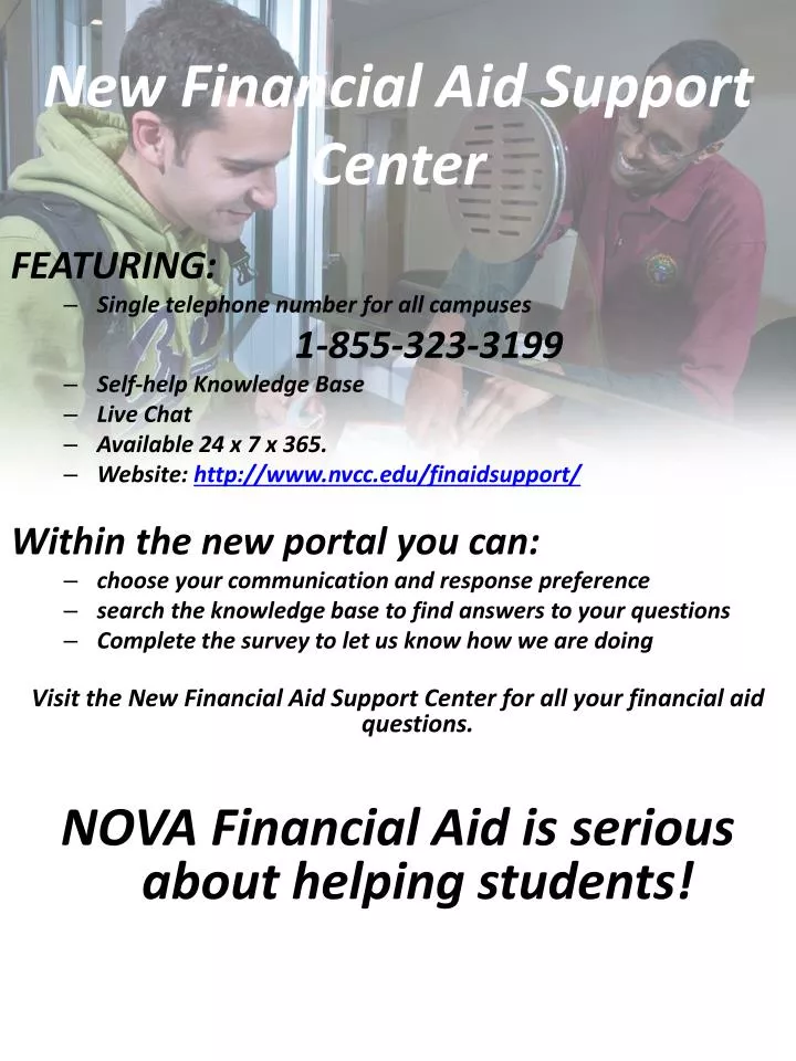 new financial aid support center
