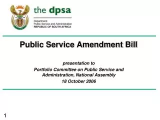 Public Service Amendment Bill presentation to