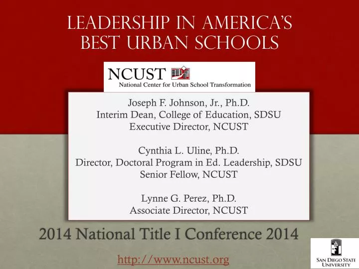 leadership in america s best urban schools