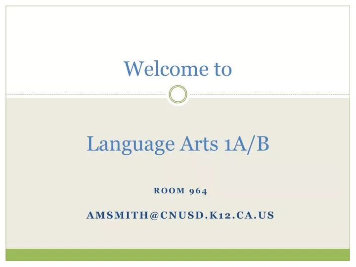 welcome to language arts 1a b