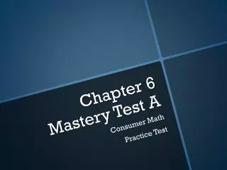 Chapter 6 Mastery Test A
