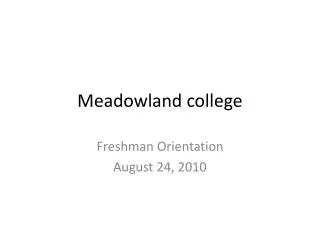 Meadowland college