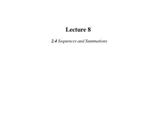 Lecture 8