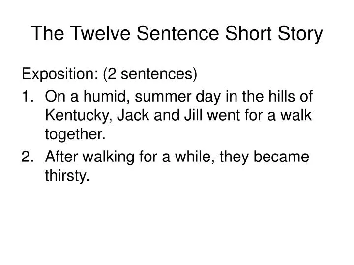 the twelve sentence short story