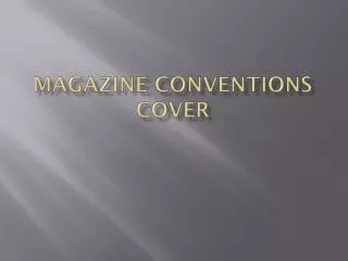 Magazine conventions cover