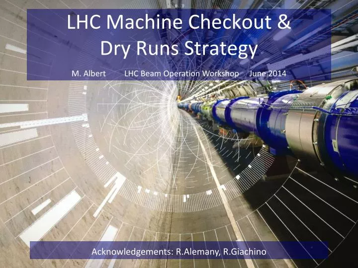 lhc machine checkout dry runs strategy