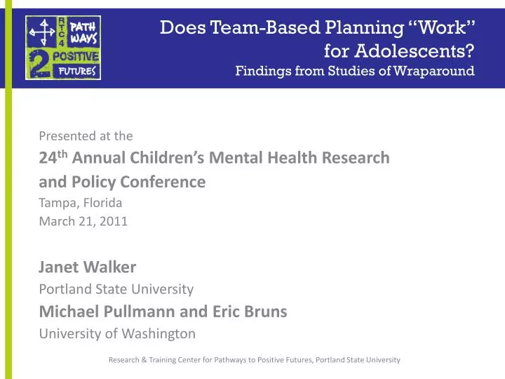 does team based planning work for adolescents findings from studies of wraparound