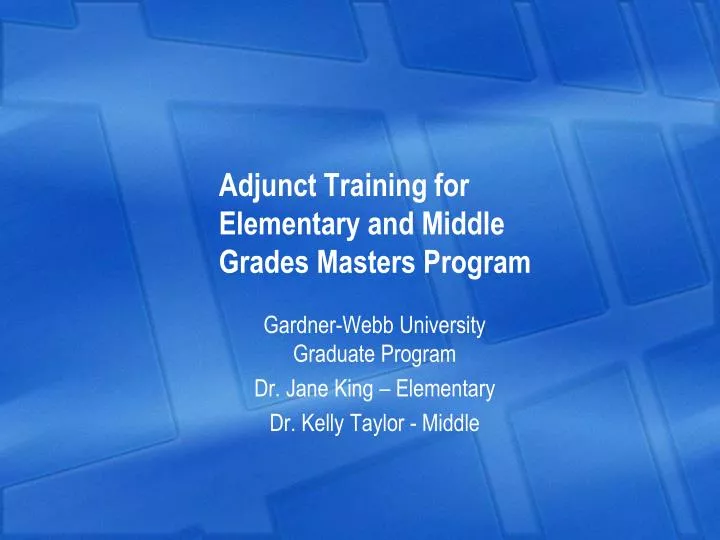 adjunct training for elementary and middle grades masters program