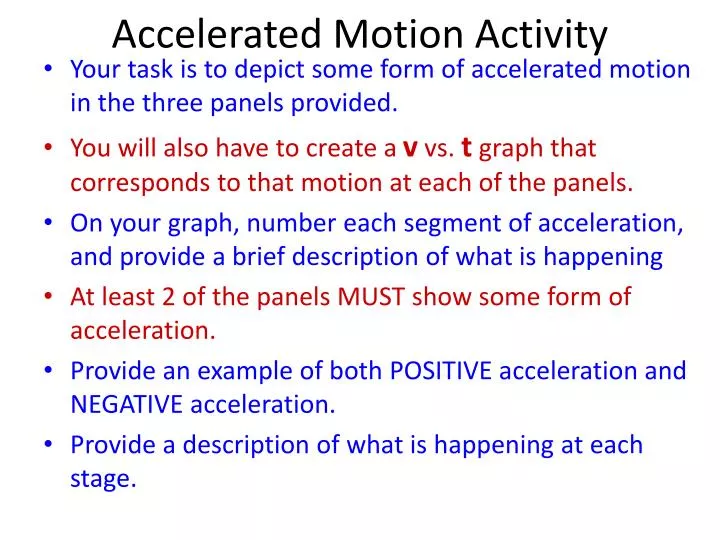 accelerated motion activity