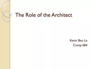 The Role of the Architect