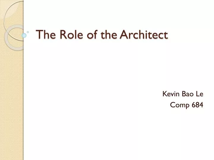 the role of the architect