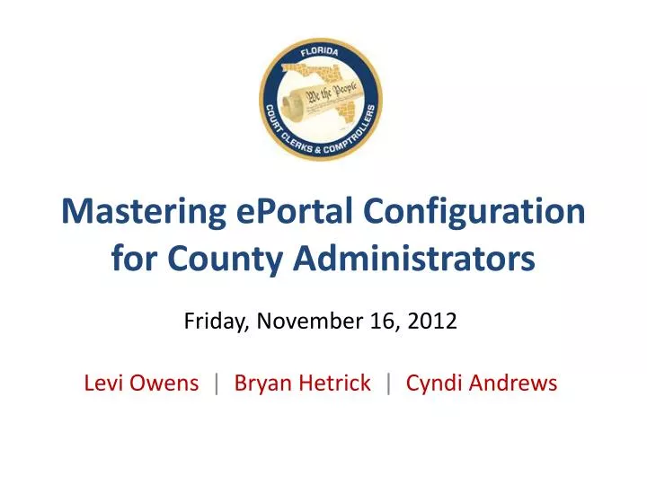 mastering eportal configuration for county administrators