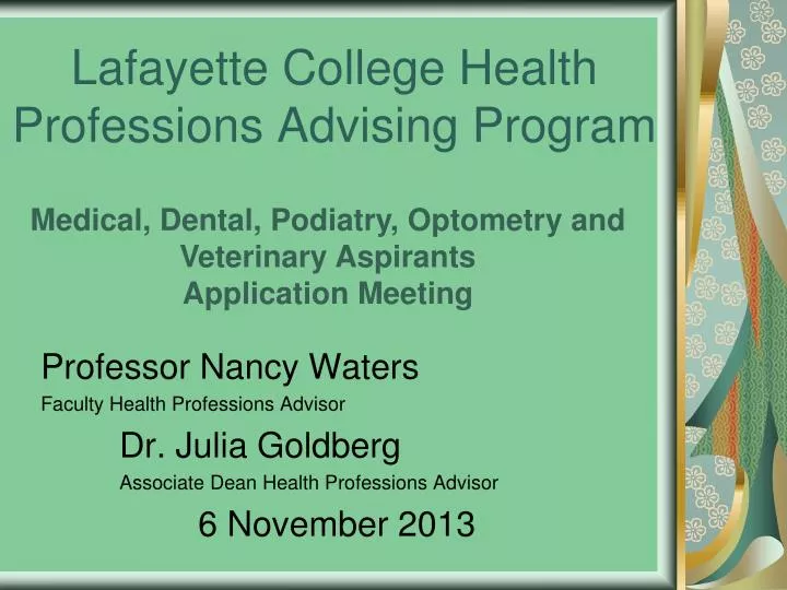 lafayette college health professions advising program