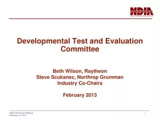 Developmental Test and Evaluation Committee