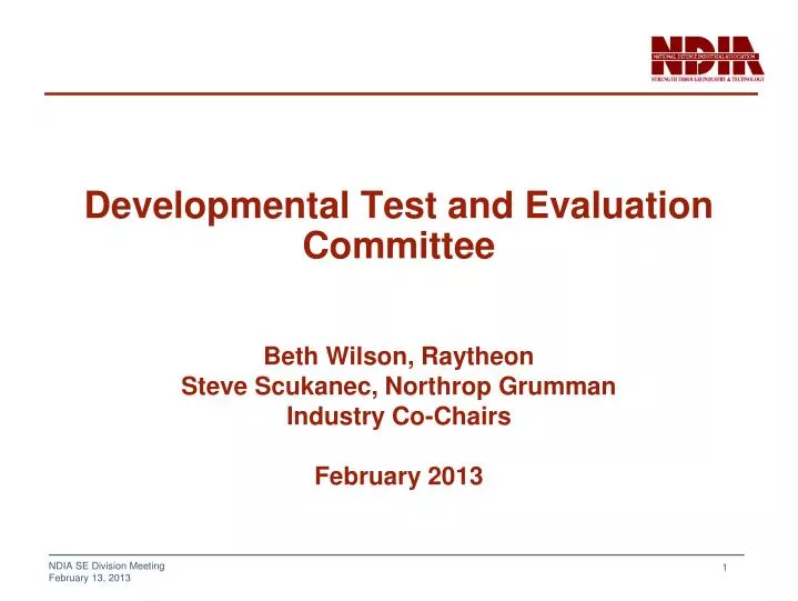 developmental test and evaluation committee