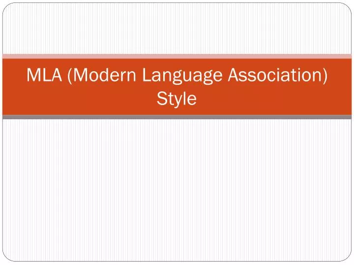 mla modern language association style