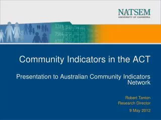 Community Indicators in the ACT