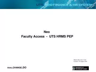 Neo Faculty Access - UTS HRMS PEP