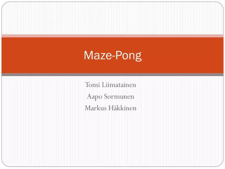 maze pong