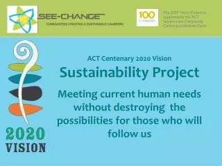 The 2020 Vision Project is supported by the ACT Government Community Centenary Initiatives Fund