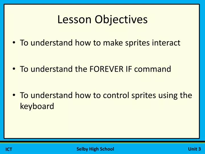 lesson objectives