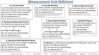 Measurement Unit Skillsheet