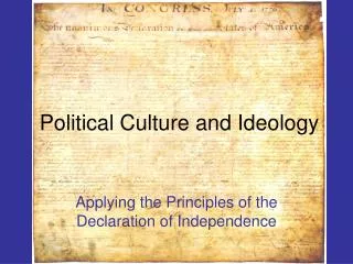 Political Culture and Ideology