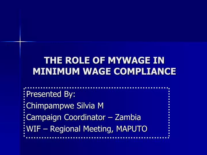 the role of mywage in minimum wage compliance