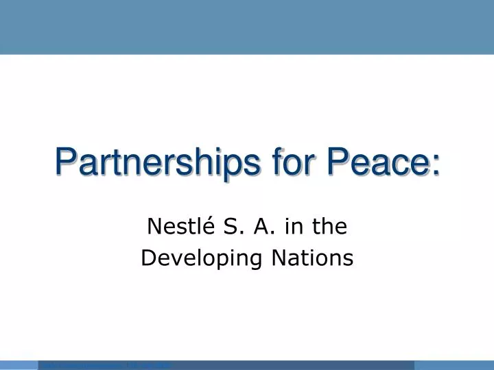 partnerships for peace