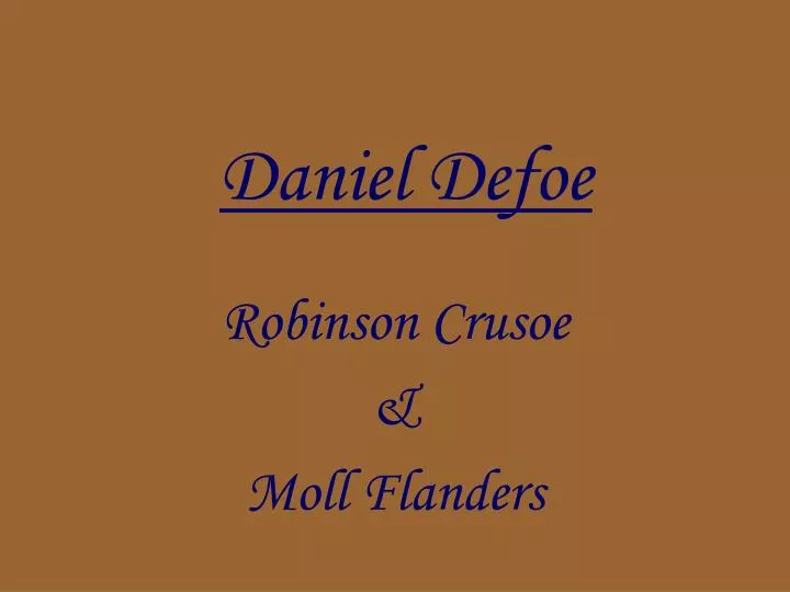 daniel defoe