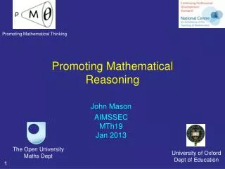 Promoting Mathematical Reasoning