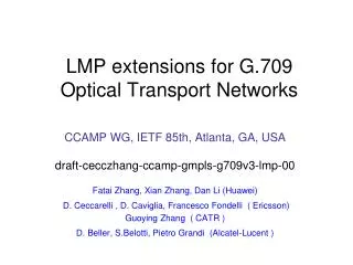 LMP extensions for G.709 Optical Transport Networks