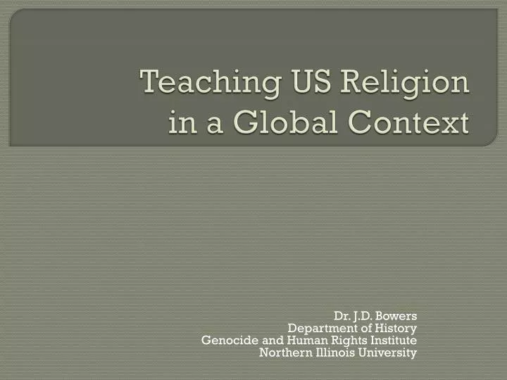 teaching us religion in a global context