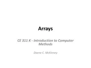 Arrays