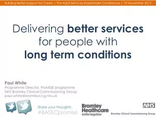 Delivering better services for people with long term conditions